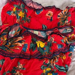 Flying Tomato Red and Blue Floral Dress